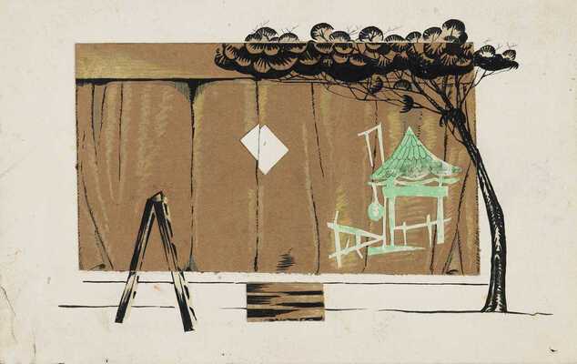 Суханов Борис Фёдорович. Театральный-эскиз к опере И. Стравинского «Соловей»